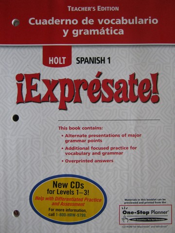 (image for) Expresate! 1 Cuaderno de vocabulario y gramatica TE (TE)(P)