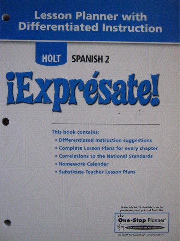 (image for) Expresate! 2 Lesson Planner with Differentiated Instruction (P)