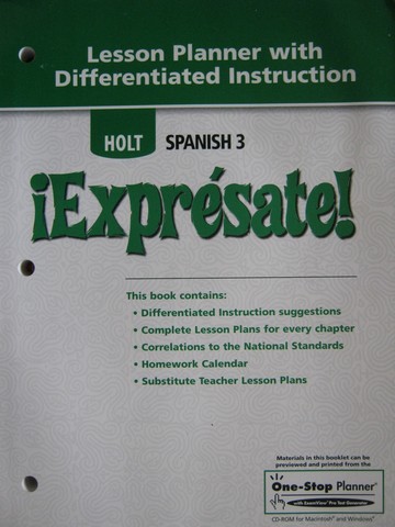 (image for) Expresate! 3 Lesson Planner with Differentiated Instruction (P)