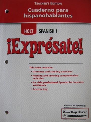 (image for) Expresate! 1 Cuaderno para hispanohablantes TE (TE)(P)