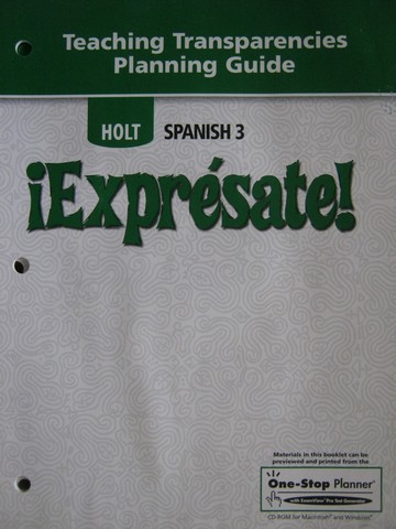 (image for) Expresate! 3 Teaching Transparencies Planning Guide (P)