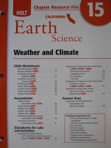 (image for) California Earth Science Chapter Resource File 15 (CA)(P)