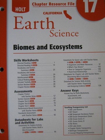 (image for) California Earth Science Chapter Resource File 17 (CA)(P)