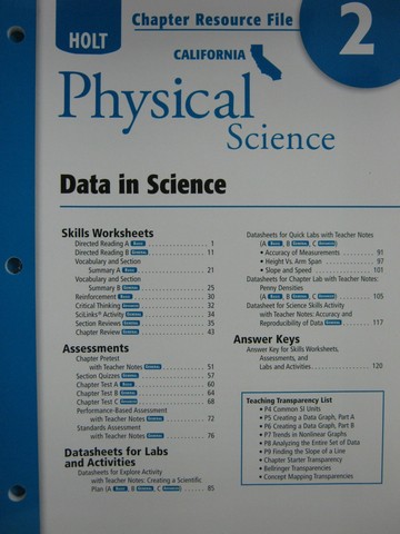 (image for) California Physical Science Chapter Resource File 2 (CA)(P)