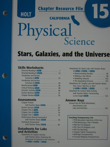 (image for) California Physical Science Chapter Resource File 15 (CA)(P)