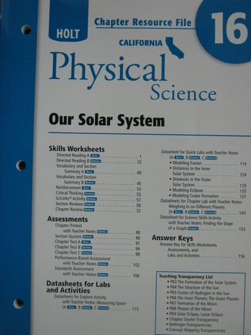 (image for) California Physical Science Chapter Resource File 16 (CA)(P)