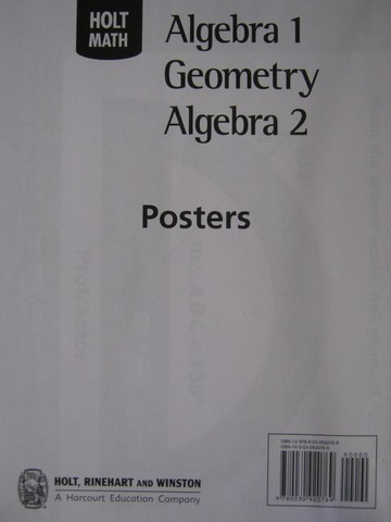 (image for) Holt Algebra 1 Geometry Algebra 2 Posters (Pk)