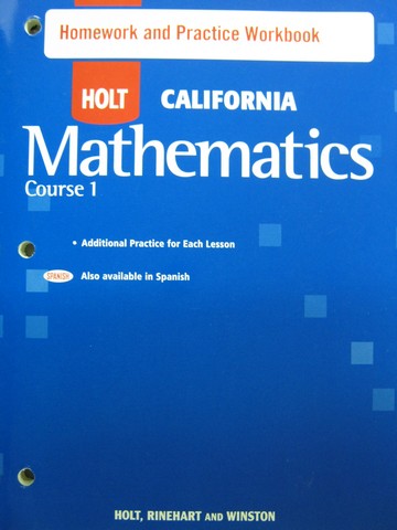 (image for) California Mathematics Course 1 Homework & Practice (P)