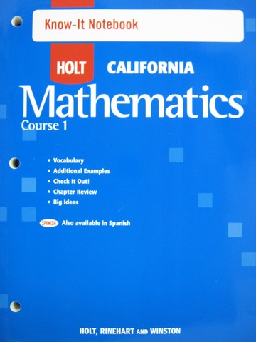 (image for) California Mathematics Course 1 Know-It Notebook (CA)(P)