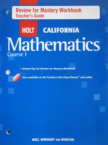 (image for) California Mathematics Course 1 Review for Mastery TG (TE)(P)