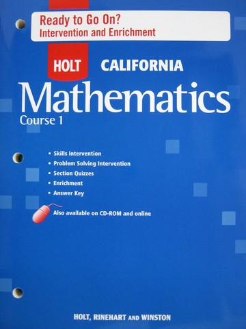 (image for) California Mathematics Course 1 Ready to Go on? (CA)(P)