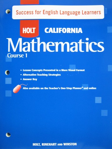 (image for) California Mathematics Course 1 Success for ELL (CA)(P)