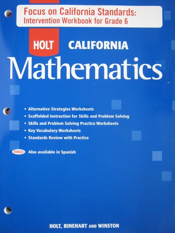 (image for) California Mathematics Course 1 Intervention Workbook (CA)(P)