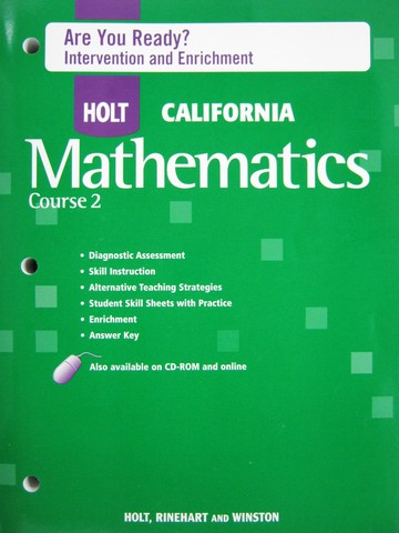 (image for) California Mathematics Course 2 Are You Ready? (CA)(P) - Click Image to Close