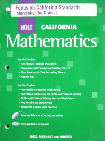 (image for) California Mathematics Course 2 Intervention (CA)(P) - Click Image to Close