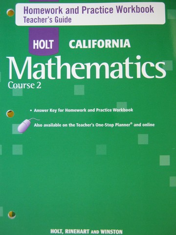 (image for) California Mathematics Course 2 Homework & Practice TG (TE)(P)