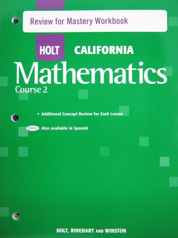(image for) California Mathematics Course 2 Review for Mastery (CA)(P)