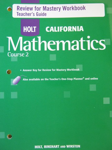 (image for) California Mathematics Course 2 Review for Mastery TG (TE)(P) - Click Image to Close