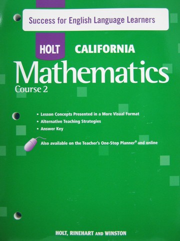 (image for) California Mathematics Course 2 Success for ELL (CA)(P) - Click Image to Close