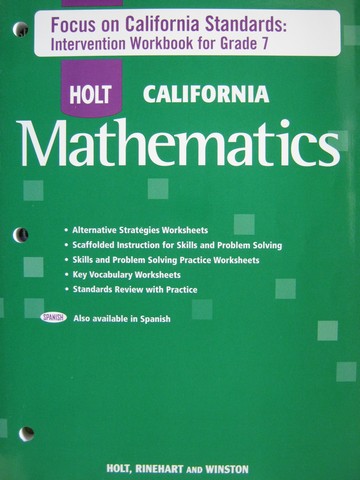 (image for) California Mathematics Course 2 Intervention (CA)(P)