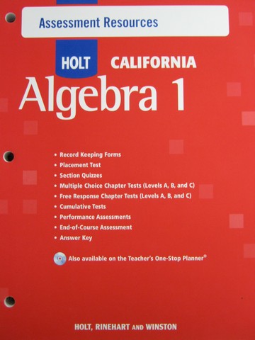 (image for) California Algebra 1 Assessment Resources (CA)(P)