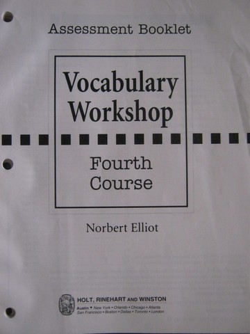 (image for) Vocabulary Workshop 4th Course Assessment Booklet (P)