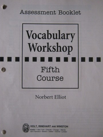 (image for) Vocabulary Workshop 5th Course Assessment Booklet (P)