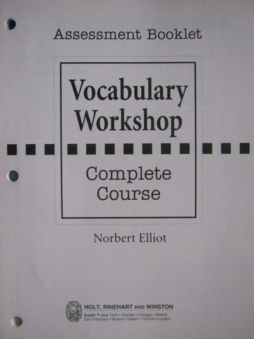 (image for) Vocabulary Workshop Complete Course Assessment Booklet (P)