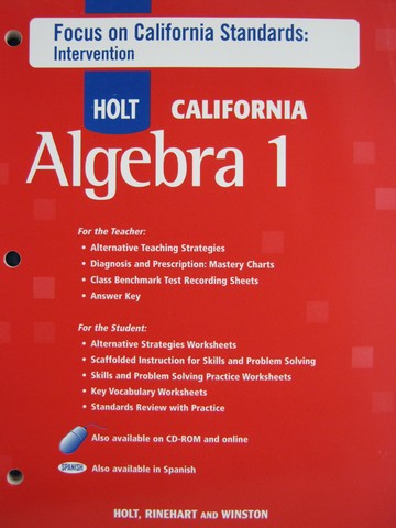 (image for) California Algebra 1 Focus on California Standards (CA)(P)