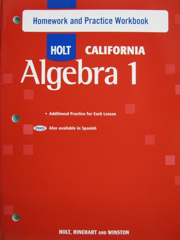 (image for) California Algebra 1 Homework & Practice Workbook (CA)(P)