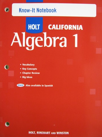 (image for) California Algebra 1 Know-It Notebook (CA)(P)