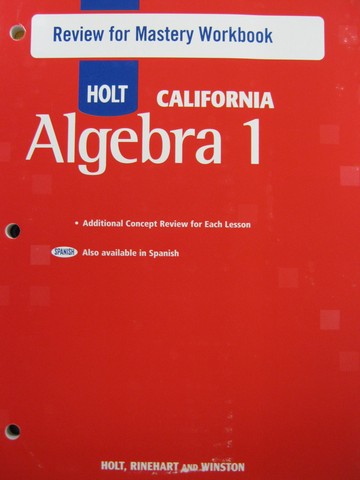 (image for) California Algebra 1 Review for Mastery Workbook (CA)(P)