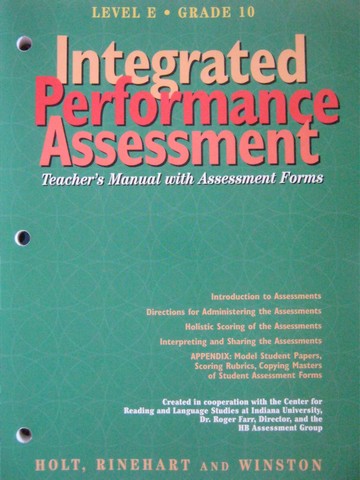 (image for) Integrated Performance Assessment Level E Grade 10 TM (TE)(P)