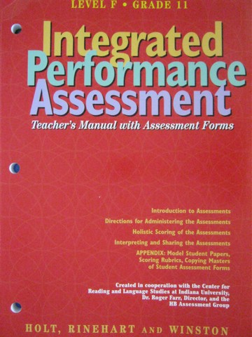 (image for) Integrated Performance Assessment Level F Grade 11 TM (TE)(P)