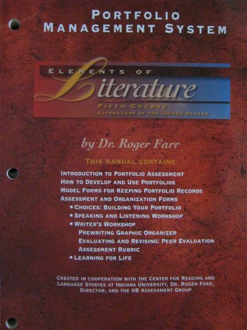(image for) Elements of Literature 5th Course Portfolio Management System (P