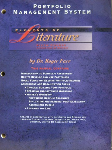 (image for) Elements of Literature 6th Course Portfolio Management System (P