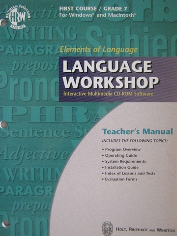 (image for) Elements of Language 1st Course Language Workshop CD TM (TE)(P)