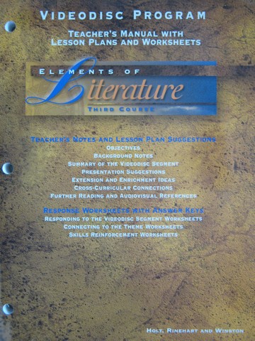 (image for) Elements of Literature 3rd Course Videodisc Program TM (TE)(P)