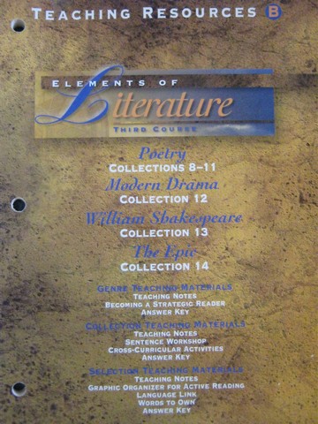 (image for) Elements of Literature 3rd Course Teaching Resources B (TE)(P)