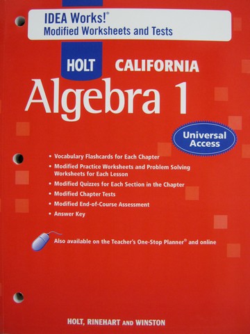 (image for) California Algebra 1 Idea Works! (CA)(P)