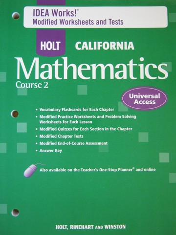 (image for) California Mathematics Course 2 Idea Works! (CA)(P)