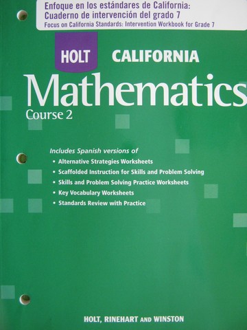 (image for) California Mathematics Course 2 Enfoque en los estandares (P)