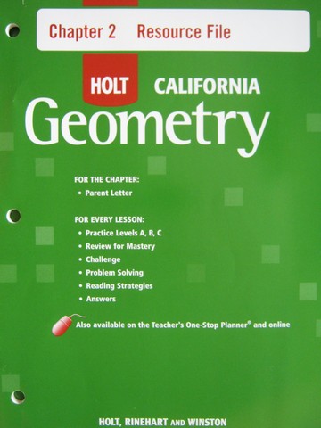 (image for) California Geometry Chapter 2 Resource File (CA)(P)