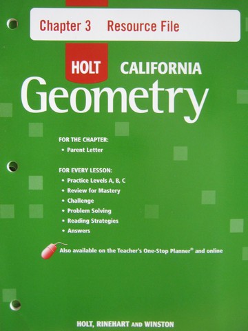 (image for) California Geometry Chapter 3 Resource File (CA)(P)