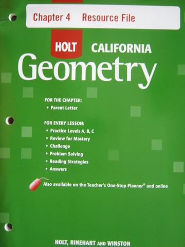 (image for) California Geometry Chapter 4 Resource File (CA)(P)