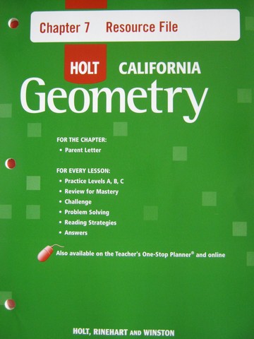 (image for) California Geometry Chapter 7 Resource File (CA)(P)