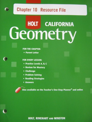 (image for) California Geometry Chapter 10 Resource File (CA)(P)