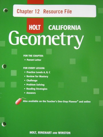 (image for) California Geometry Chapter 12 Resource File (CA)(P)