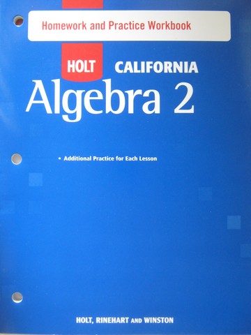 (image for) California Algebra 2 Homework & Practice Workbook (CA)(P)