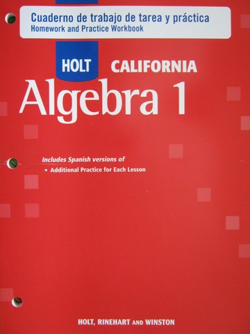 (image for) California Algebra 1 Cuaderno de trabajo de tarea y practica (P)